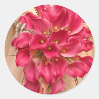 Rond Sticker Mariage rose Calla Lily