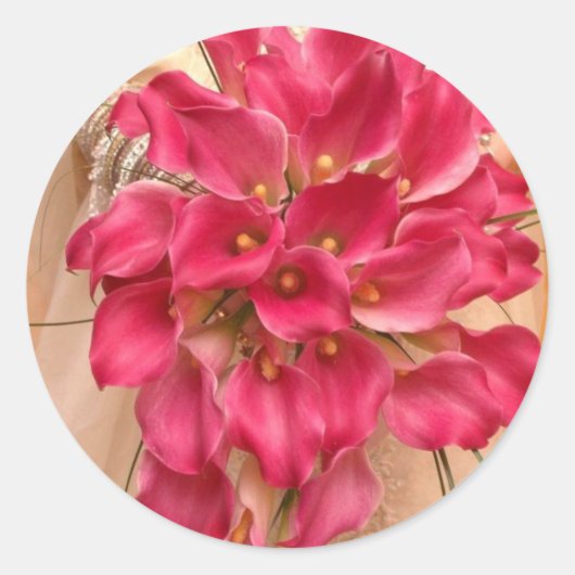 Rond Sticker Mariage rose Calla Lily (Devant)