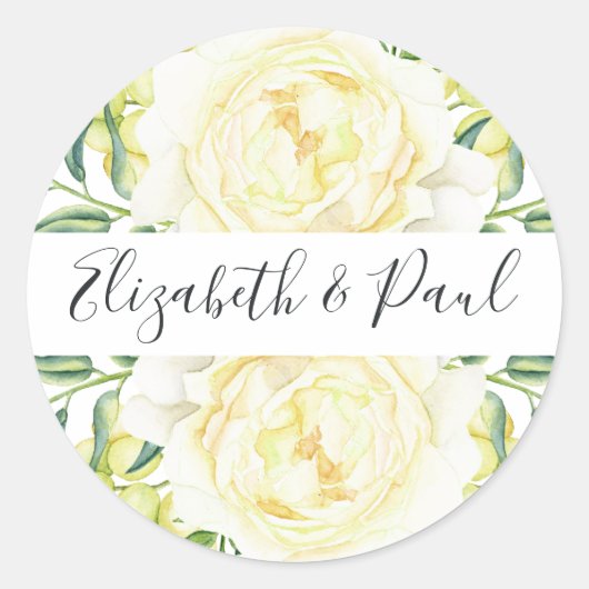 Rond Sticker Mariage rose et olives (Devant)