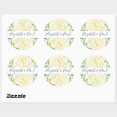 Rond Sticker Mariage rose et olives (Feuille)