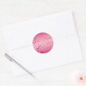 Rond Sticker Mariage rose et orange (Enveloppe)