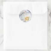 Rond Sticker Mariage Roses Blanches et Blanches (Sac)
