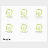 Rond Sticker Mariage Rustic Forest Tree (Feuille)