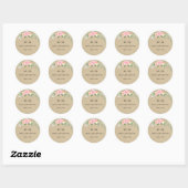 Rond Sticker Mariage Rustique Boho Floral (Feuille)