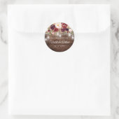 Rond Sticker Mariage Rustique Bourgogne (Sac)
