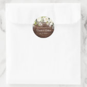Rond Sticker Mariage Rustique Floral (Sac)