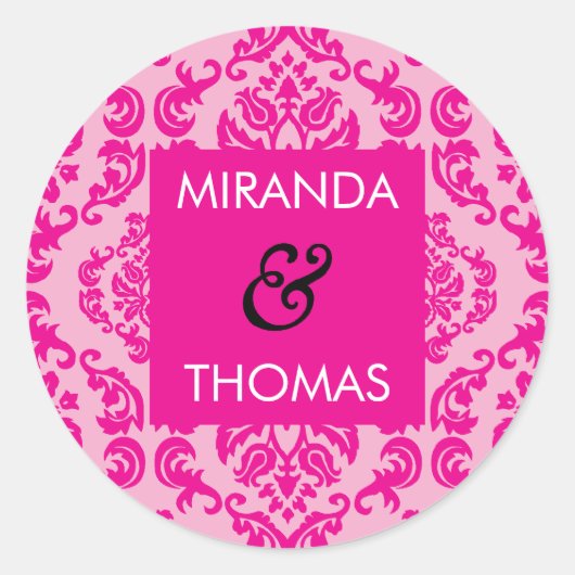 Rond STICKER mariage / SCEAL :: couleurs damasées 2A (Devant)
