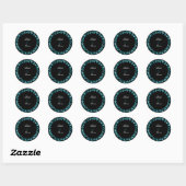 Rond Sticker Mariage séquencé :: Turquoise (Feuille)