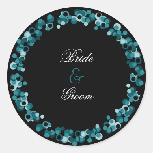 Rond Sticker Mariage séquencé :: Turquoise (Devant)