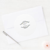 Rond Sticker Mariage Silver&Gold Monogram avec nom (Enveloppe)