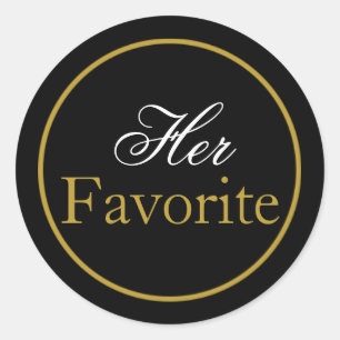 Rond Sticker Mariage "Son préféré" Blush Black Gold