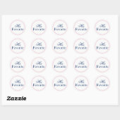 Rond Sticker Mariage "Son préféré" Blush Pink/Navy (Feuille)