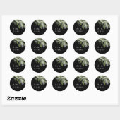 Rond Sticker Mariage Sprigs de minuit (Feuille)