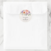 Rond Sticker Mariage Spring Pink Lilac Peach Pastels (Sac)