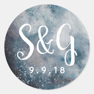 Rond Sticker Mariage Starry Moonlight
