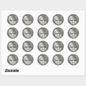 Rond Sticker mariage Sur Séquins Coeur (Feuille)