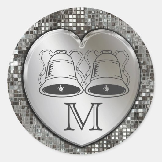 Rond Sticker mariage Sur Séquins Coeur (Devant)