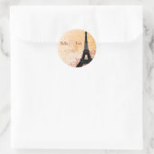 Rond Sticker Mariage Tour Eiffel (Sac)