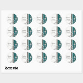Rond Sticker Mariage turquoise (Feuille)