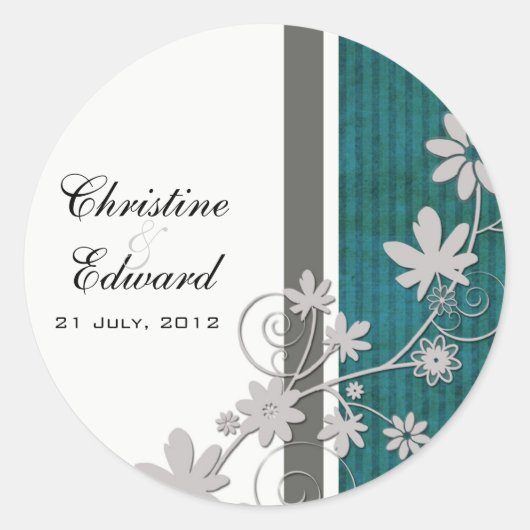 Rond Sticker Mariage turquoise (Devant)