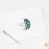 Rond Sticker Mariage turquoise (Enveloppe)