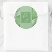 Rond Sticker Mariage vert tropical (Sac)