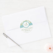 Rond Sticker Mariage Verte et Aqua (Enveloppe)