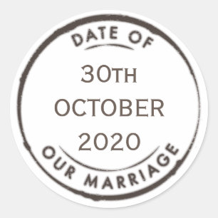 Rond Sticker Mariage vintage Passport