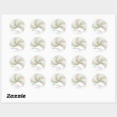 Rond Sticker Mariage Whimsical Rainbow Hearts (Feuille)