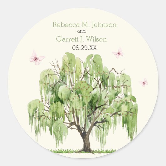 Rond Sticker Mariage Williow en pleurs (Devant)