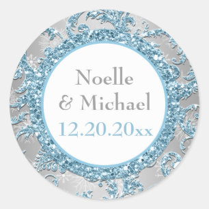 Rond Sticker Mariage Winter Wonderland 5