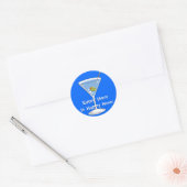 Rond Sticker Martini Bleu (Enveloppe)
