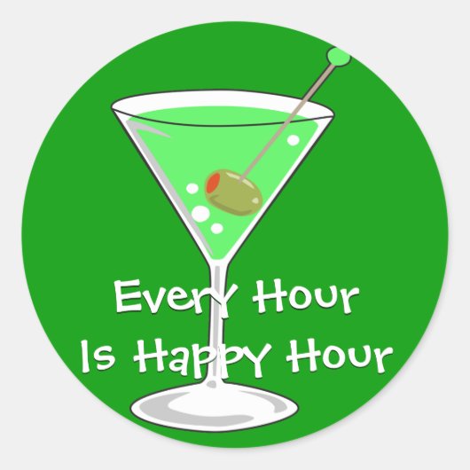 Rond Sticker Martini Vert (Devant)