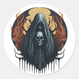 Rond Sticker Mascotte Monstrous Ghost Metal Band