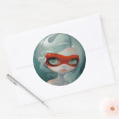 Rond Sticker "Masque rouge" (Enveloppe)