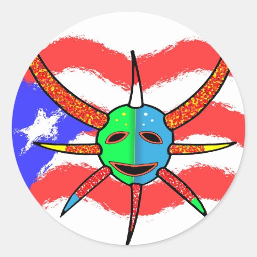 Rond Sticker masque vejigante (Devant)