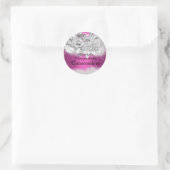Rond Sticker Masquerade Quinceanera Hot Pink (Sac)