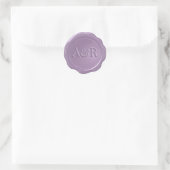 Rond Sticker Mauve violet cire monogramme, (Sac)