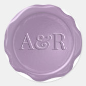 Rond Sticker Mauve violet cire monogramme, (Devant)