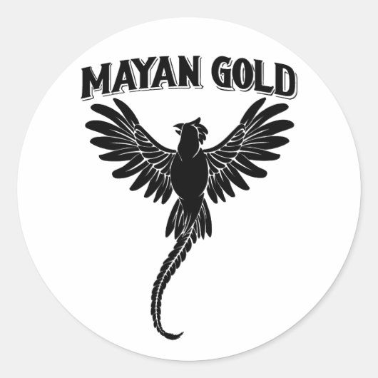 Rond Sticker Maya Gold Quetzal (Devant)