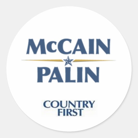 Rond Sticker Mccain/Palin (Devant)