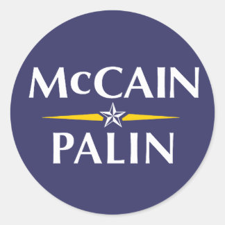 Rond Sticker McCain/Palin