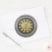 Rond Sticker médaillon or et argent (Enveloppe)