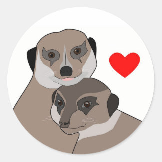 Rond Sticker "Meerkats in Love"
