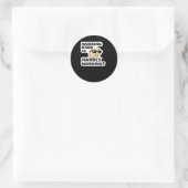 Rond Sticker Mème Drôle Travaillant Dur Ou Difficile (Sac)