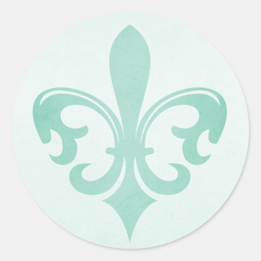 Rond sticker menthe vert Fleur de lis (Devant)