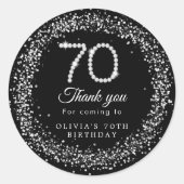 Rond Sticker Merci 70th Birthday Diamonds (Devant)