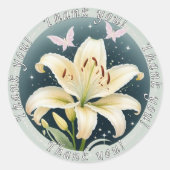 Rond Sticker "Merci" à fleurs (Devant)