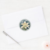 Rond Sticker "Merci" à fleurs (Enveloppe)
