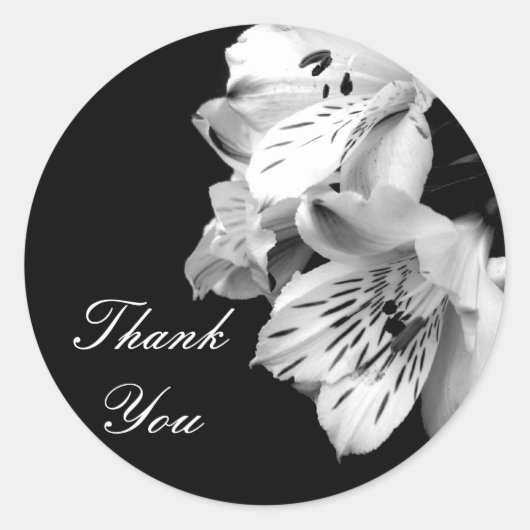 Rond Sticker Merci Alstroemeria Lily (Devant)